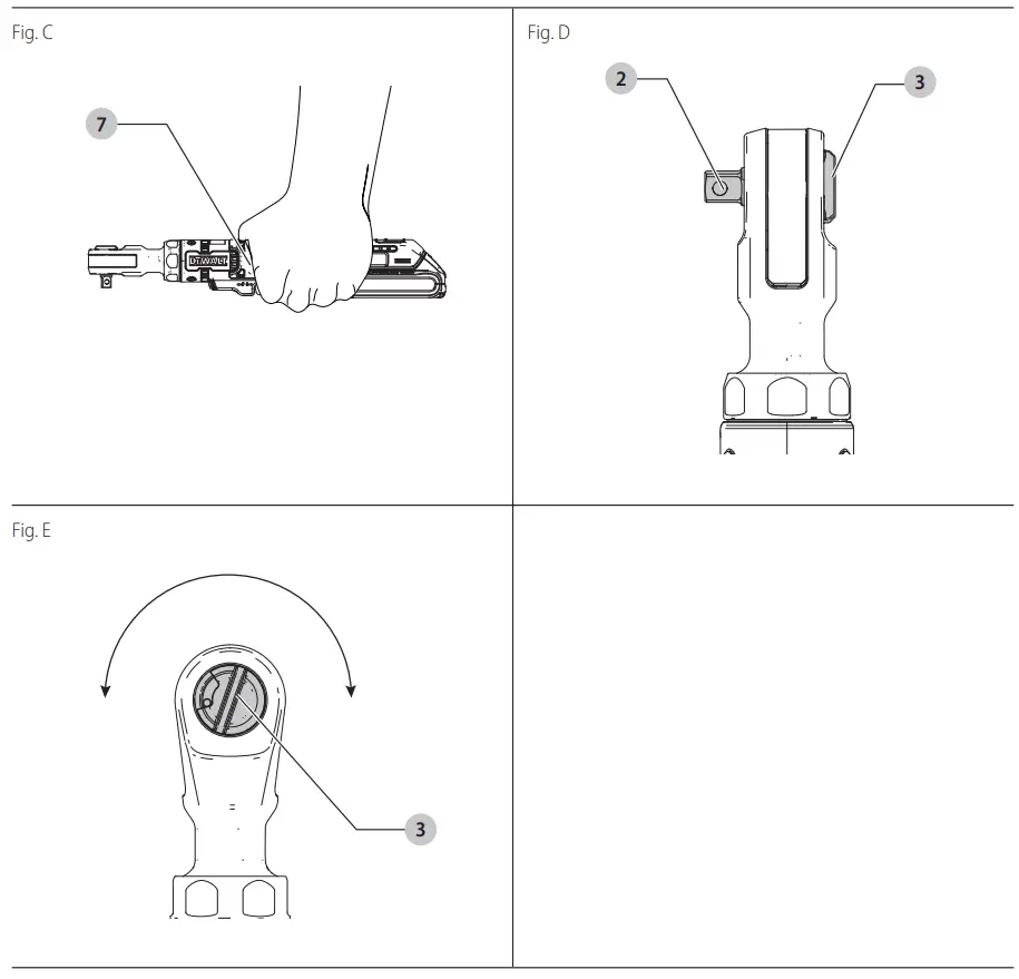 DEWALT DCF503 XR Brushless Cordless Open Head Ratchet - fig 3