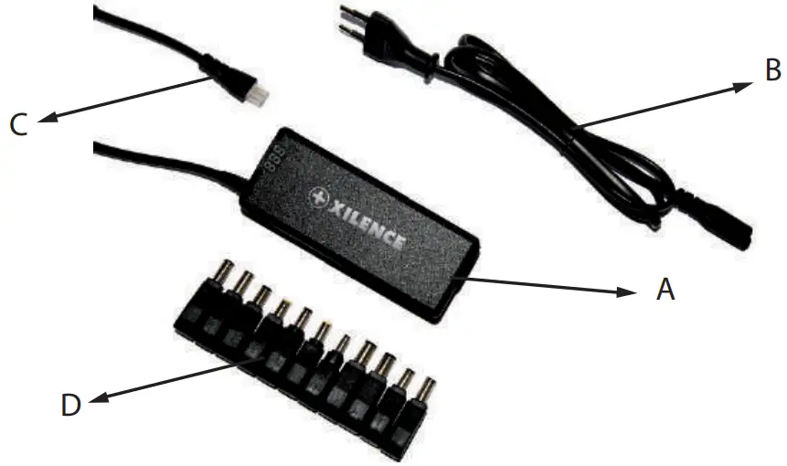 Xilence XM008 Universal Notebook Adaptor - parts