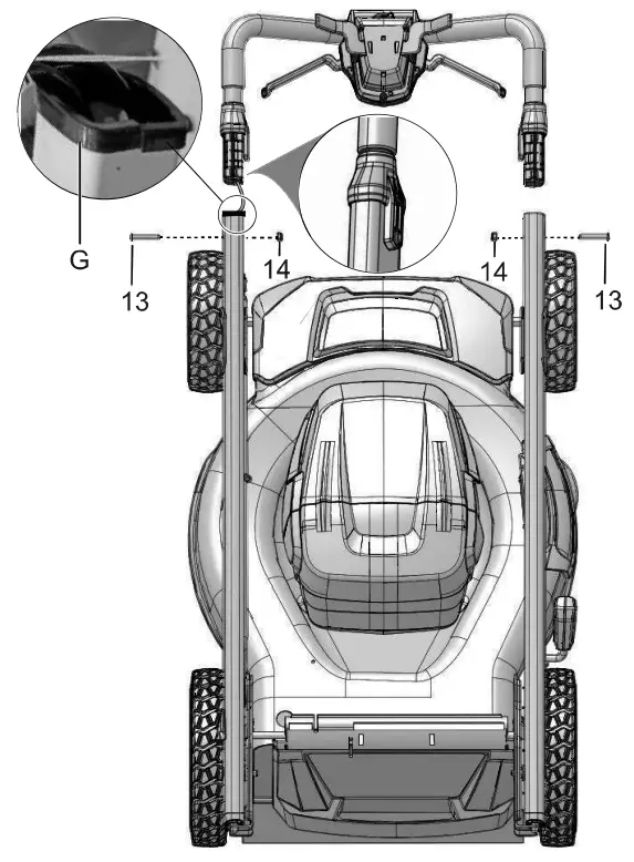 greenworks LMB455 80V 21 Inch Cordless Battery Push Lawn Mower - position 1