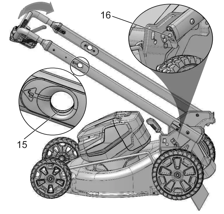 greenworks LMB455 80V 21 Inch Cordless Battery Push Lawn Mower - position 2