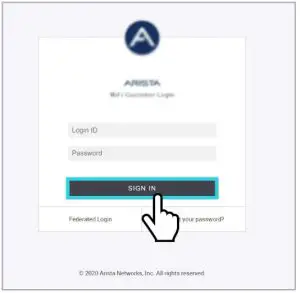 Log in to Arista Cloud