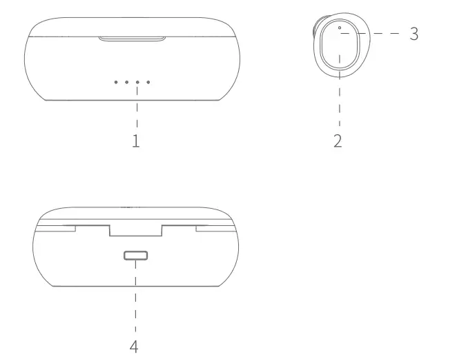 havit I98 Bilateral True Wireless Stereo Earbuds - Description of product structure