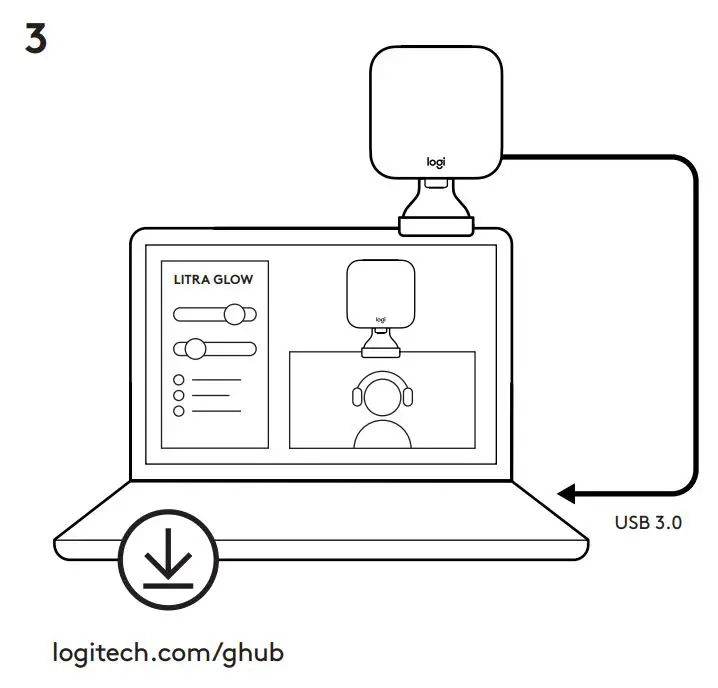 logitech LITRA GLOW Streaming Light with TrueSoft Instructions - How to Use 3