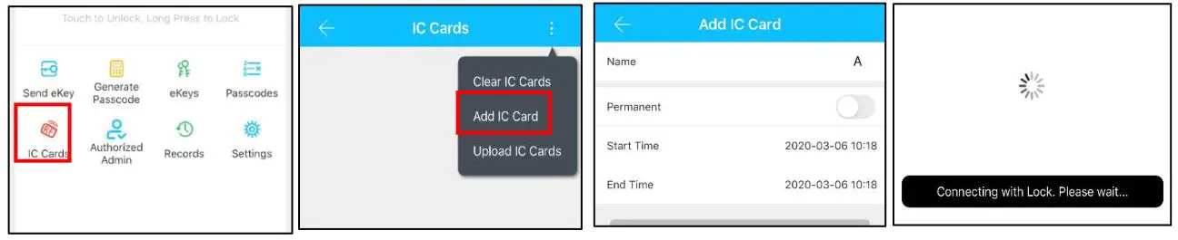 VSH T1B-TTB Smart Door Lock - Add card