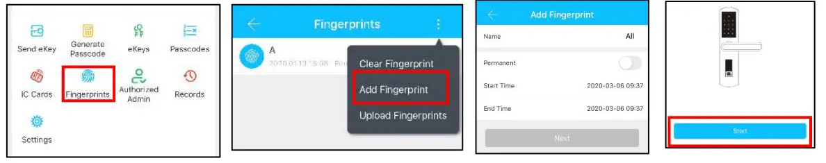 VSH T1B-TTB Smart Door Lock - Add fingerprint