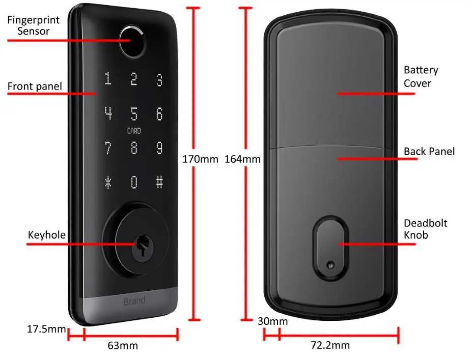 VSH T1B-TTB Smart Door Lock - Lock structure