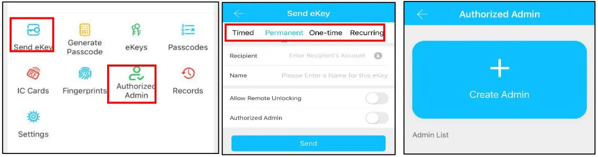 VSH T1B-TTB Smart Door Lock - Send e-Key