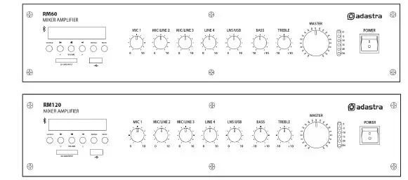 adastra RM-SERIES Rackmount 100V Mixer-Amplifiers with Bluetooth fig1