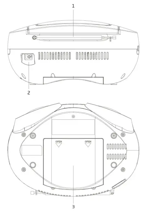 Lenco SCD 301 Portable Radio CD Player- REAR BOTTOM