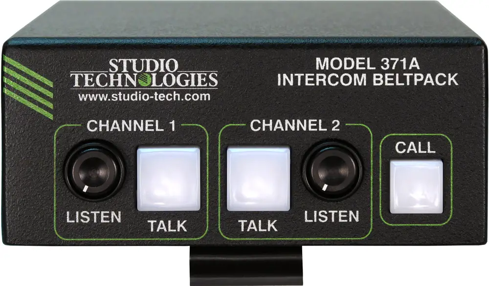 Studio Technologies 371a Intercom Beltpack Two Channels 4-pin Male Headset Connector User Guide