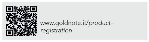 WARNING Gold Note products should only be opened, serviced and inspected by certified Gold Note technicians and dealers. Work performed by unqualified personnel may cause serious damage or personal injury. Opening of the product by non-authorised personnel will void the guarantee. In this case, contact your dealer to be advised on how the fault can be solved. Do not return any object directly to the factory or to the distributor without being authorised to do so.