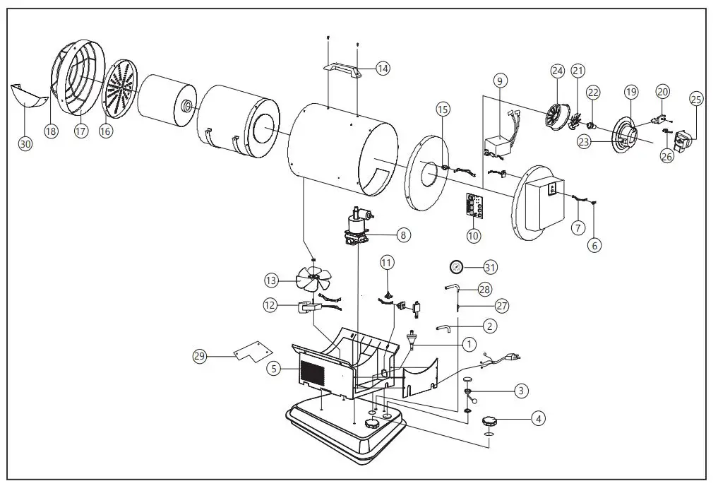 PROTEMP PT-80-OFR Kerosene and Diesel Radiant Utility Heater FIG 19