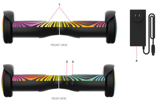 JETSON JJBEAT BLK J Beat All Terrain Hoverboard - FRONT VIEW