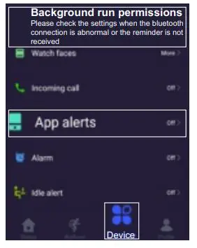 Gizmore 908 Active GizFit FITNESS BAND - APP permission settings