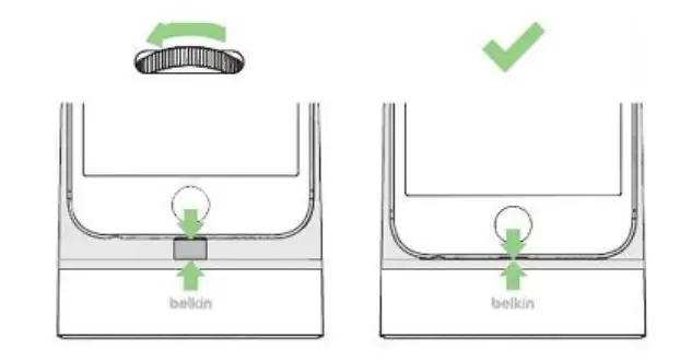 belkin Apple Watch and iPhone Charge Dock User Guide - Secure a snug fit between the iPhone and the connector by adjusting the dial