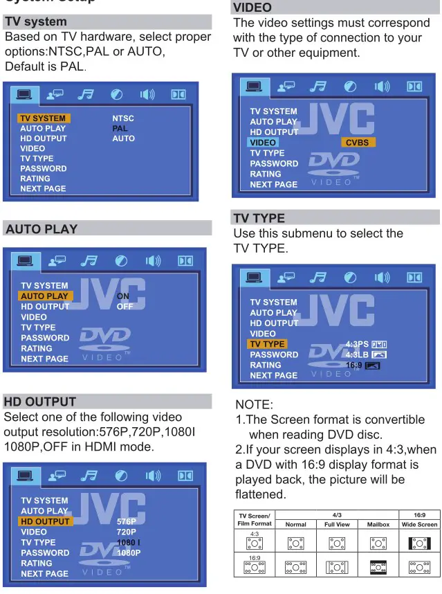 JVC XS-N5320PBBA DVD SPEAKER SYSTEM WITH BLUETOOTH - System Setup 1