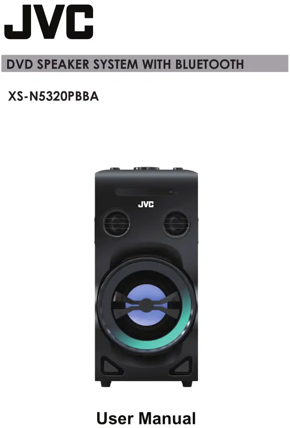 JVC XS-N5320PBBA DVD SPEAKER SYSTEM WITH BLUETOOTH User Manual