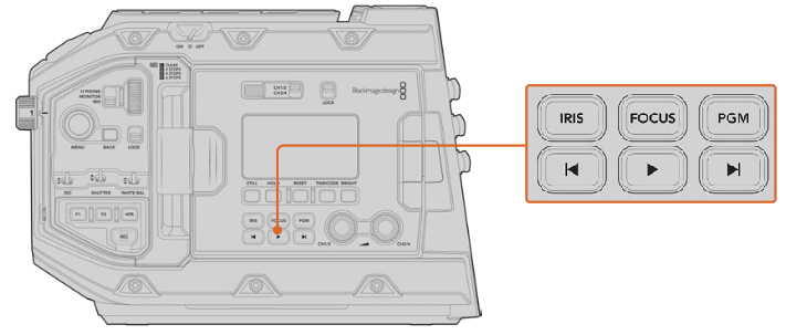 proavl Blackmagic URSA Mini URSA Mini Pro - Control and Playback Buttons
