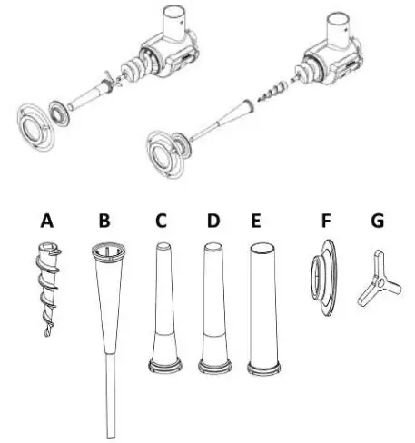 ggm gastro FMFC550 12 Commercial Meat Mincer - Sausage and Snack Stick Stuffing Accessories
