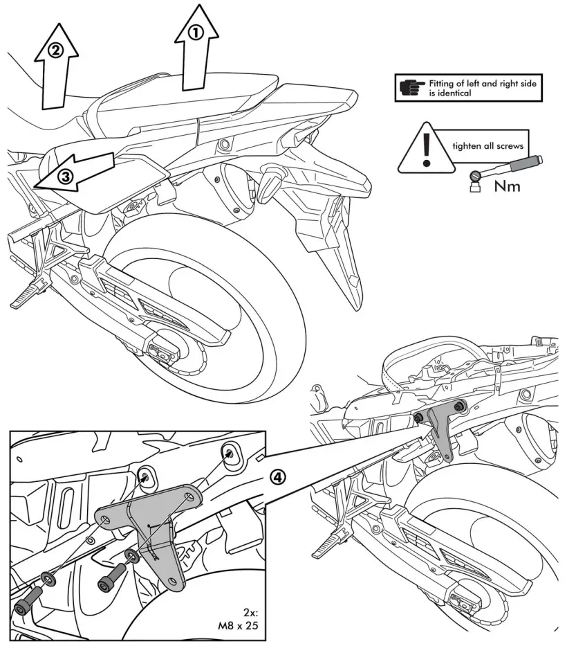 TOURATECH 01 403 6832 ZEGA EVO Stainless Luggage System for Honda CRF1100L Africa Twin - fig1