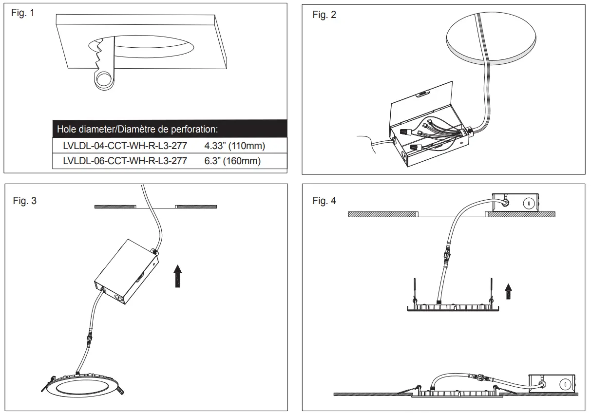 NSL LVLDL 04 CCT WH R L3 277 4 Inch Round Thin-Line LED Downlight fig 1