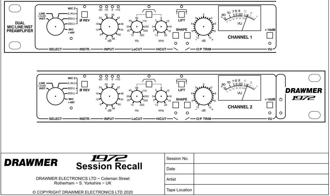 thomann Drawmer 1972 Dual Mic Line & Instrument Pre-Amplifier - fig 1