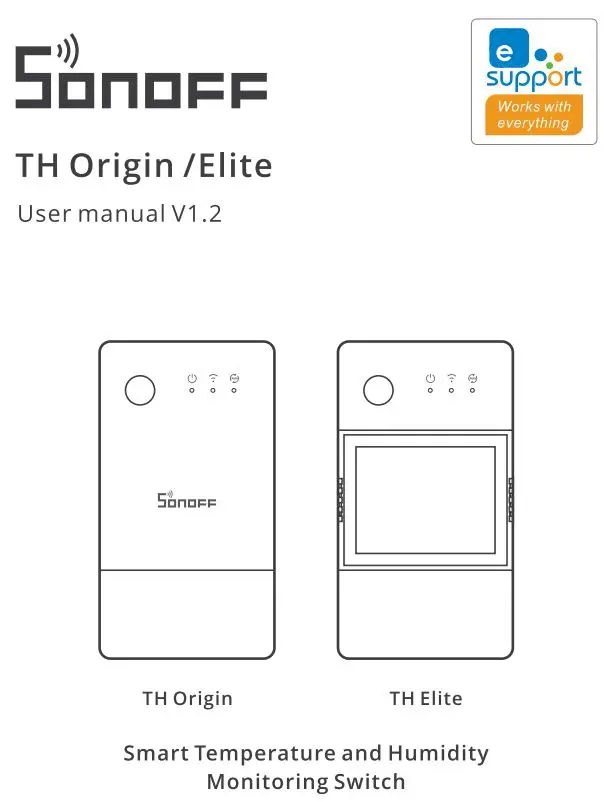 SONOFF TH Origin Elite Smart Temperature and Humidity Monitoring Switch User Manual