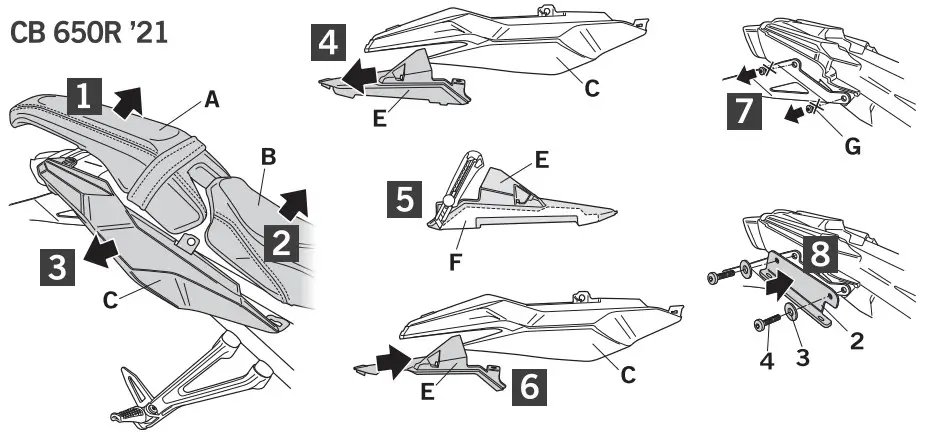 SHAD H0CR61SE Honda CB 650R '19-'21 Kit Side Bag Holder - 2