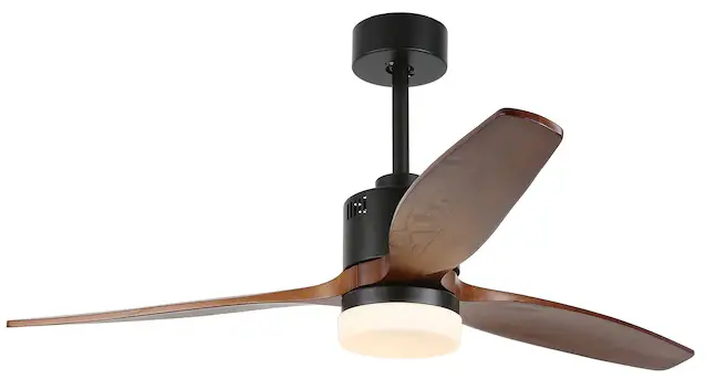 Bella Depot DC5206 52-in Black Indoor Classic Downrod LED Ceiling Fan