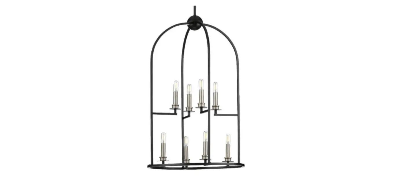 Progress Lighting P500122-031 Seneca 8-light Matte Black Farmhouse Lantern Pendant Light User Manual