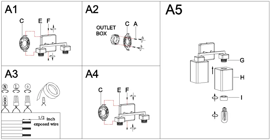 ZEVNI A04802W2 Honaw 12 Inch Wide Vanity Light-FIG4