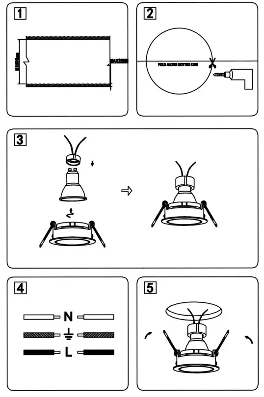 V-TAC VT-872 Surface Mounted GU10 Fitting Round - DIAGRAM