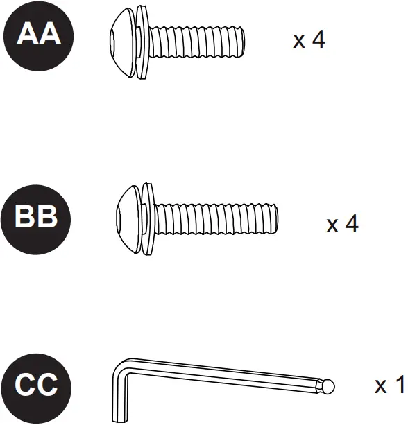 Style SELECTIONS FZS60580L Pembroke Bench - HARDWARE CONTENTS