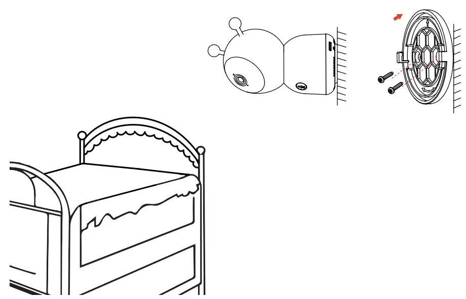 TESLA BD300 Smart Baby Camera - included mounting