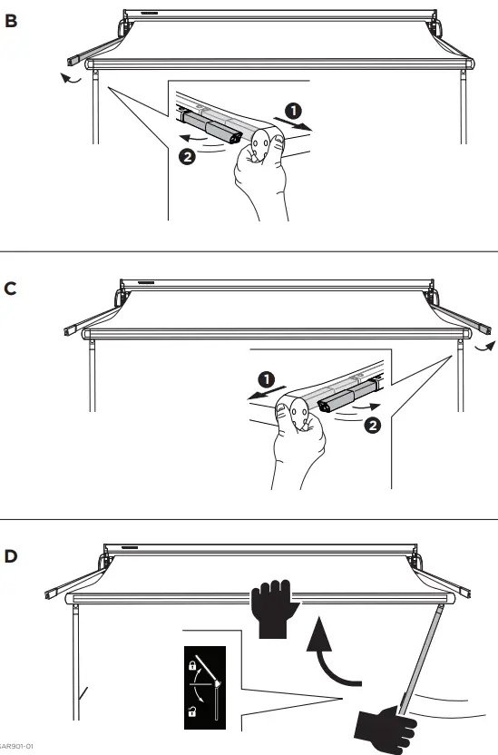 THULE 303013 Roll Up Box Awning 3.00m Anthracite Black-fig15