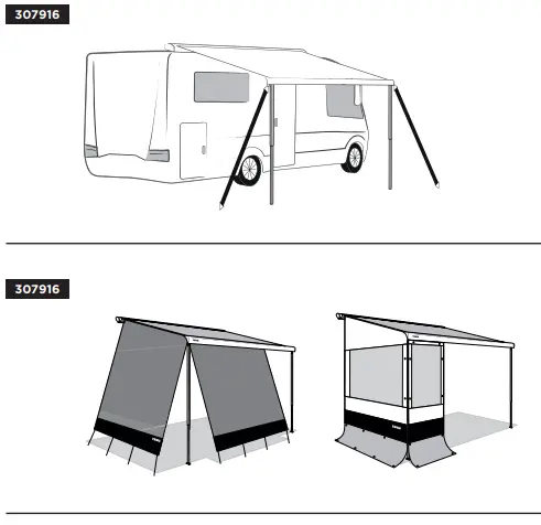 THULE 303013 Roll Up Box Awning 3.00m Anthracite Black-fig20