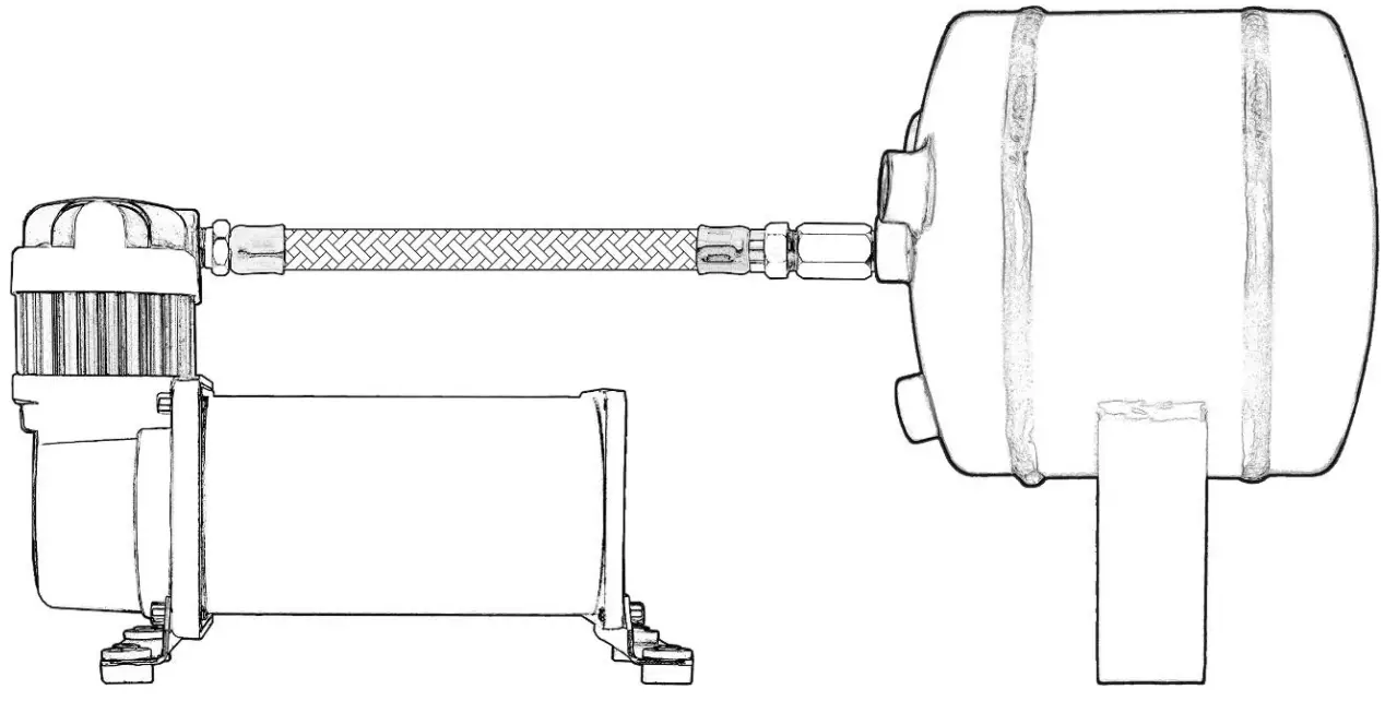 VIXEN HORNS VXO8705 1101 Full Train Air Horn System Kit - BRAIDED HOSE