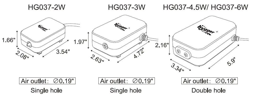 hygger HG037 Aquarium Oxygen Pump 2