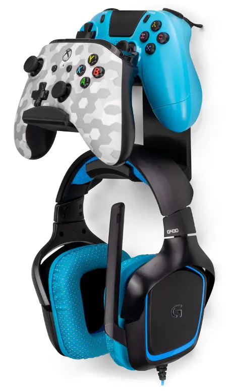 Conrad 2614698 Universal Wall Mount Game Controller Holder with Headset Hanger Product