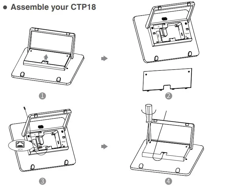 Yealink Collaboration Touch Panel CTP18 User Guide - Assemble your CTP18
