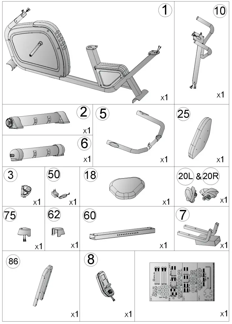 BodyMax CVEB2710 60 Recumbent Bike - CHECK LIST