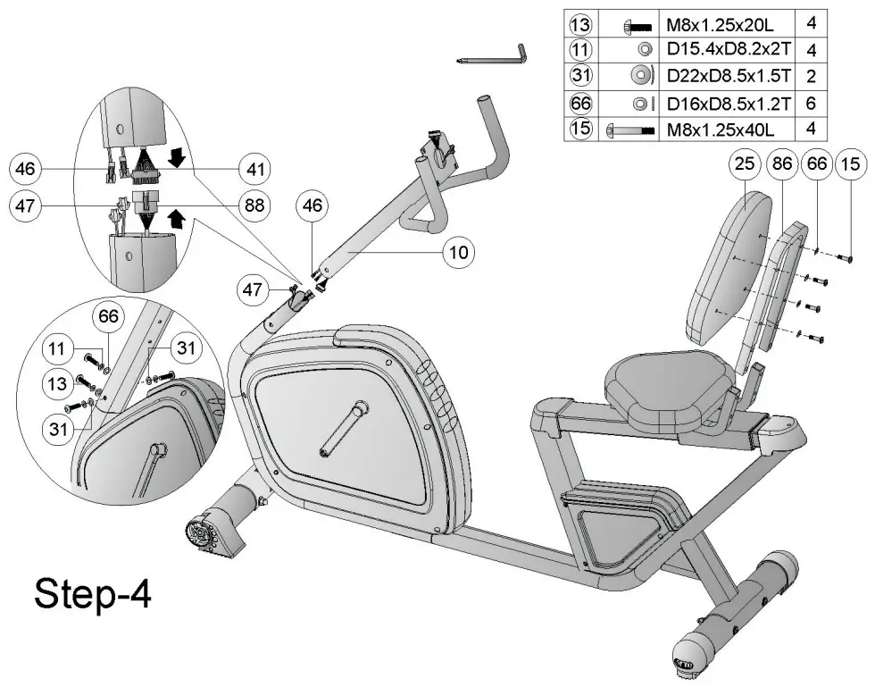 BodyMax CVEB2710 60 Recumbent Bike - STEP4
