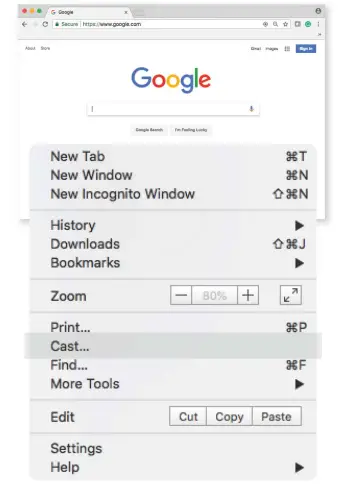 Cast from Google Chrome