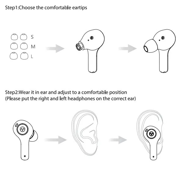 VEATOOl 42826152 E3 True Wireless Earbuds-wear