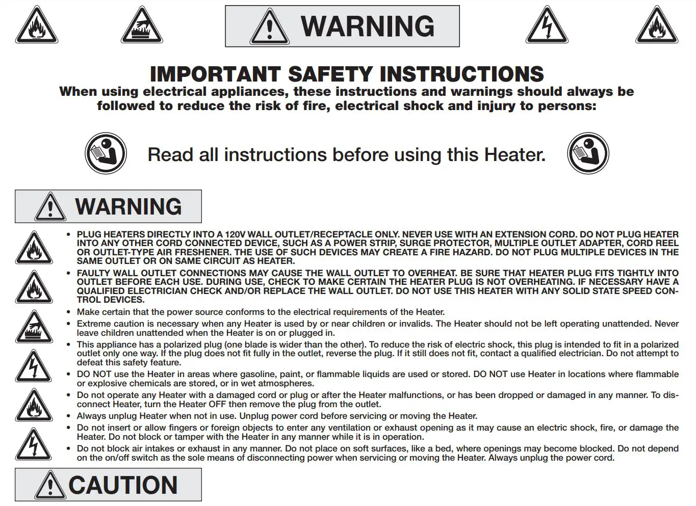 Lasko CC23630 Revolution Full-Room Heater with Digital Remote Control Instruction Manual - IMPORTANT SAFETY INSTRUCTIONS