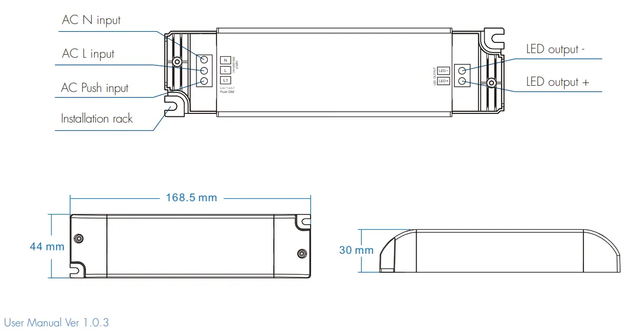 SKYDANCE TE 40 12 Triac Constant Voltage LED Driver - Mechanical Structures