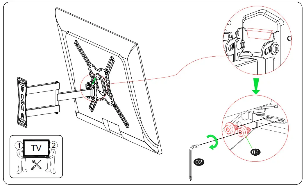 Step 4 Hang and Secure TV to Wall Plate