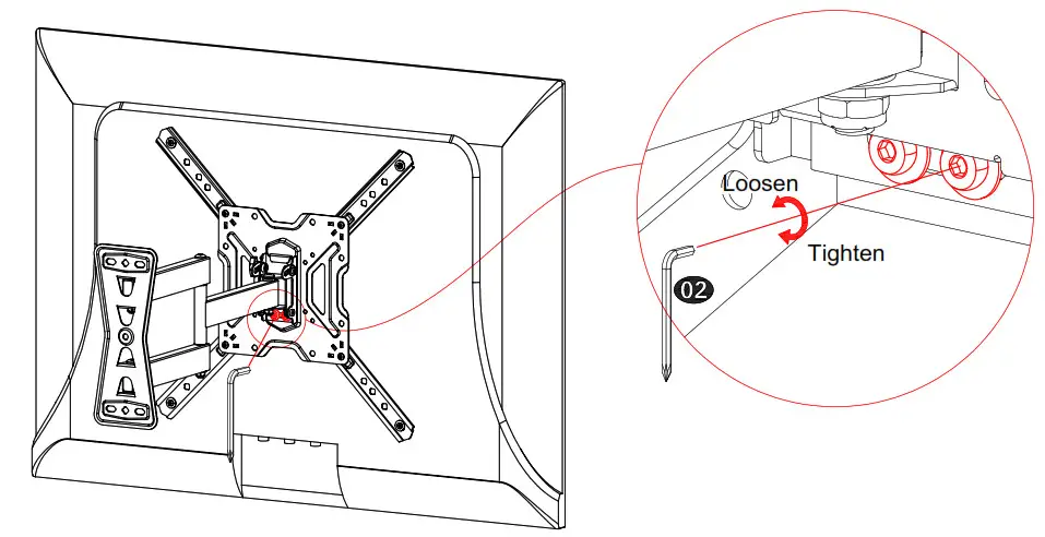USX-MOUNT XMM006-1 - 5-1 TV leveling adjustment