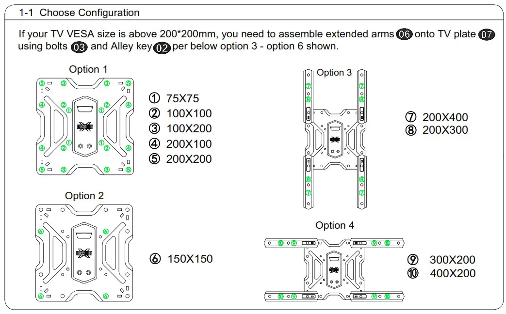 USX-MOUNT XMM006-1 - Choose Configuration