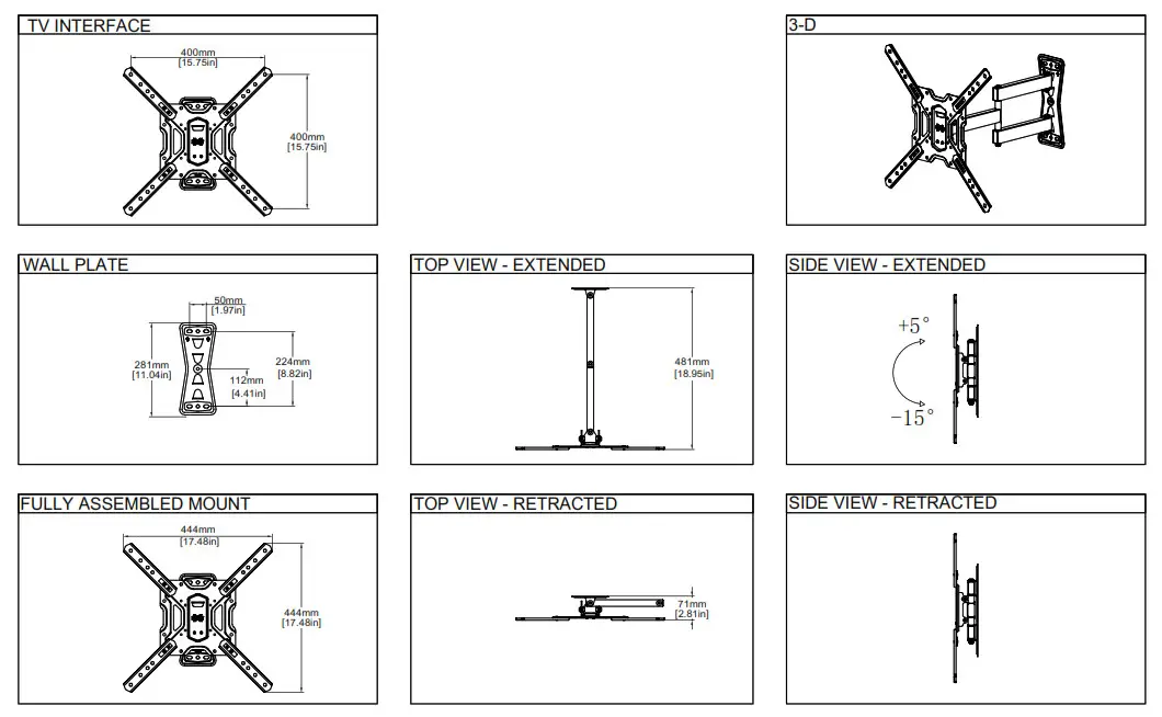 USX-MOUNT XMM006-1 - Dimensions